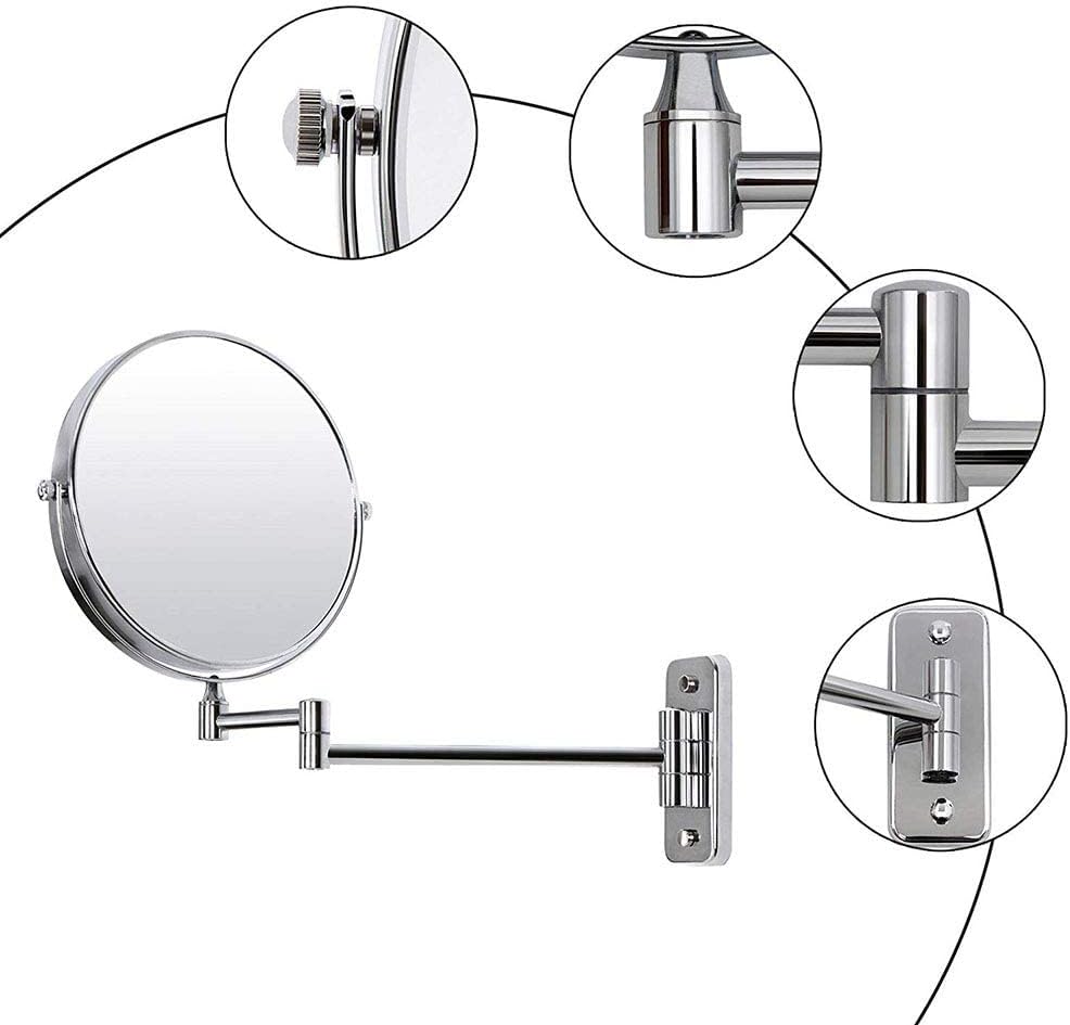 wall-mounted makeup mirror - 3x magnification