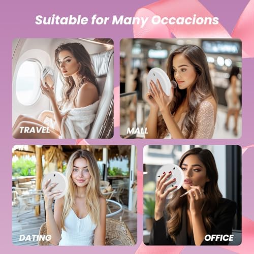 6 Magnifying Makeup Mirror withLED Light for Travelers