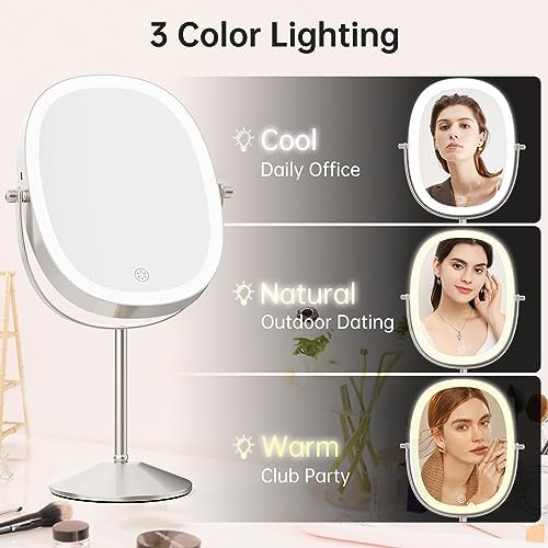oval makeup mirror with lights for travel