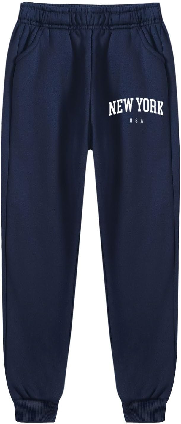 Soft Fleece Boys Jogger Pants with Pockets Drawstring