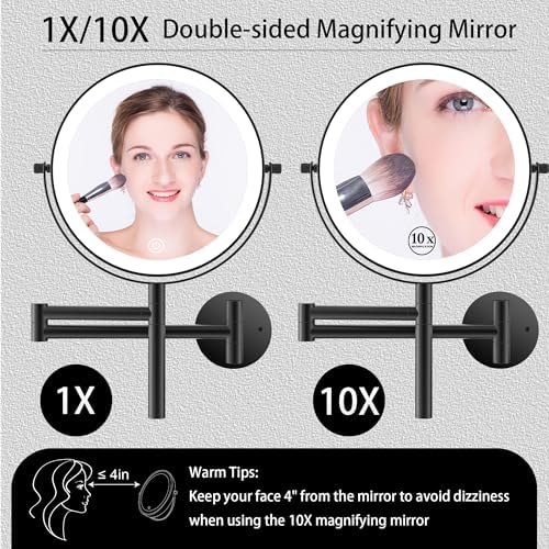 8 Inch Wall Mounted Makeup Mirror with Handle