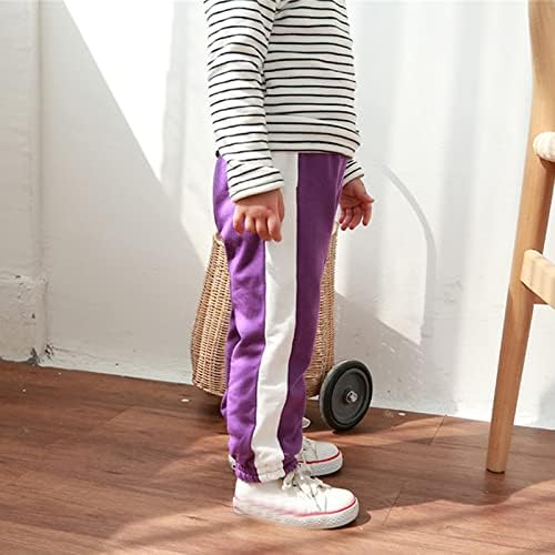 Stay Warm Cozy Fleece-Lined Cotton Striped Joggers for Toddler Boys Girls