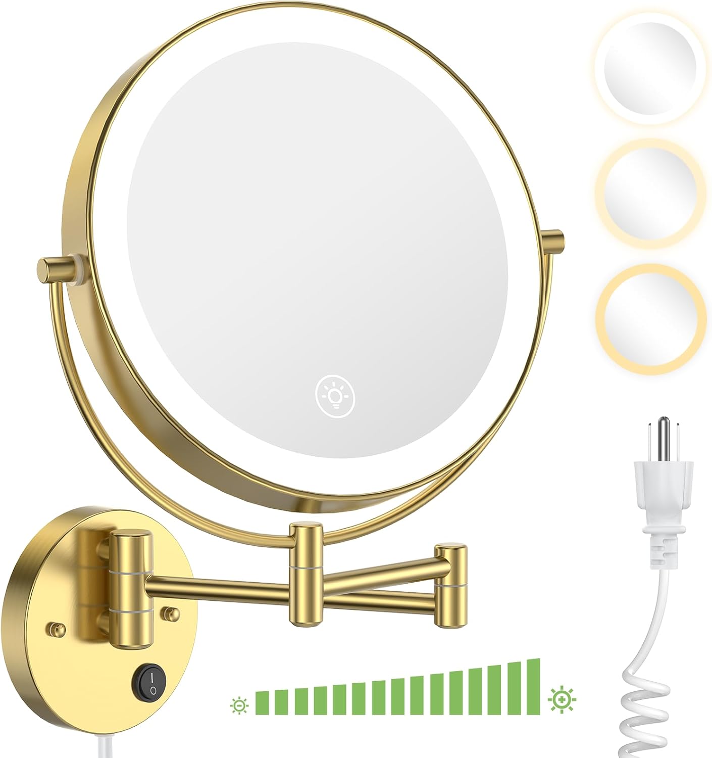 Anfauny 9 Double Sided Lighted Makeup Mirror 10X Magnification Easy to Use
