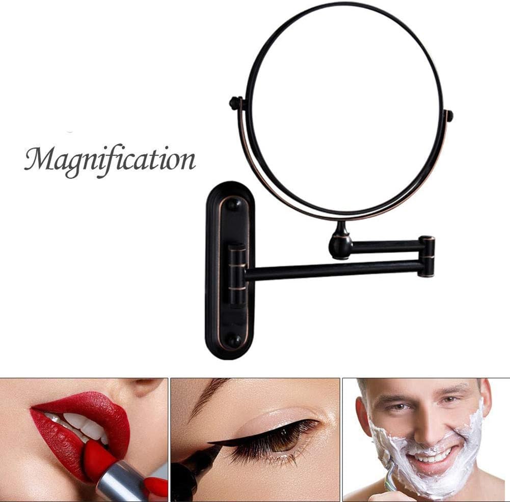 -wall mounted dual-sided makeup mirror