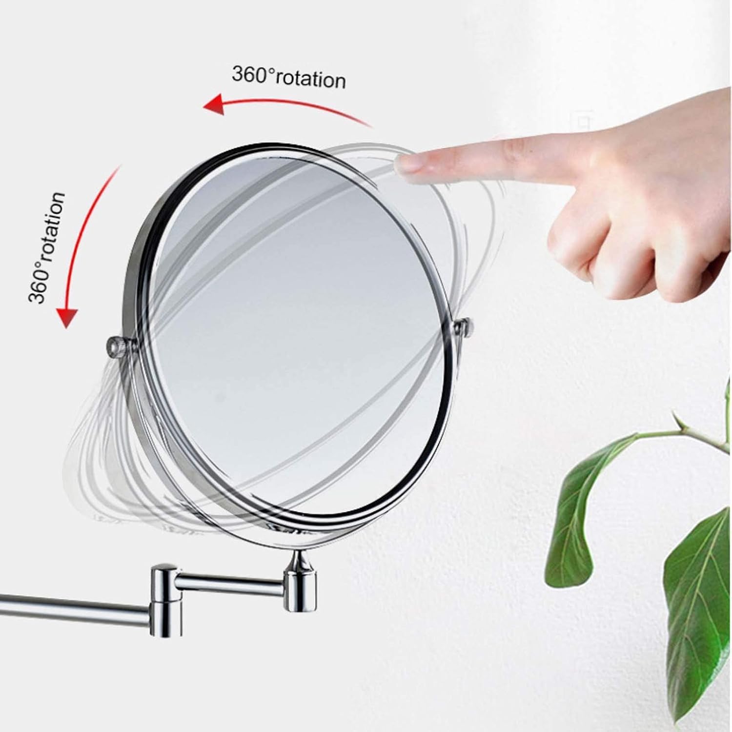 Large Makeup Mirror with Swivel 360 Degree Rotation Wall-Mounted