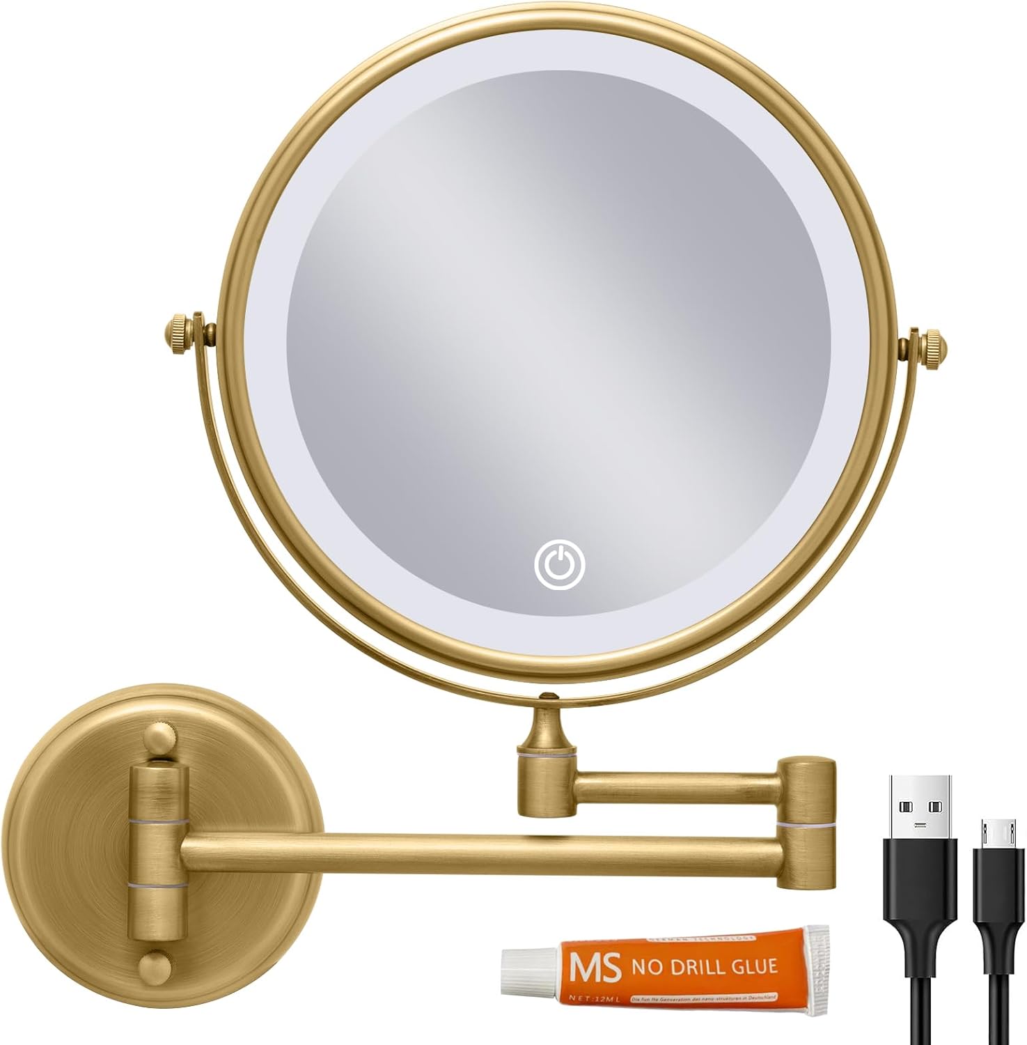 Wall-Mounted Rechargeable Lighted Makeup Mirror