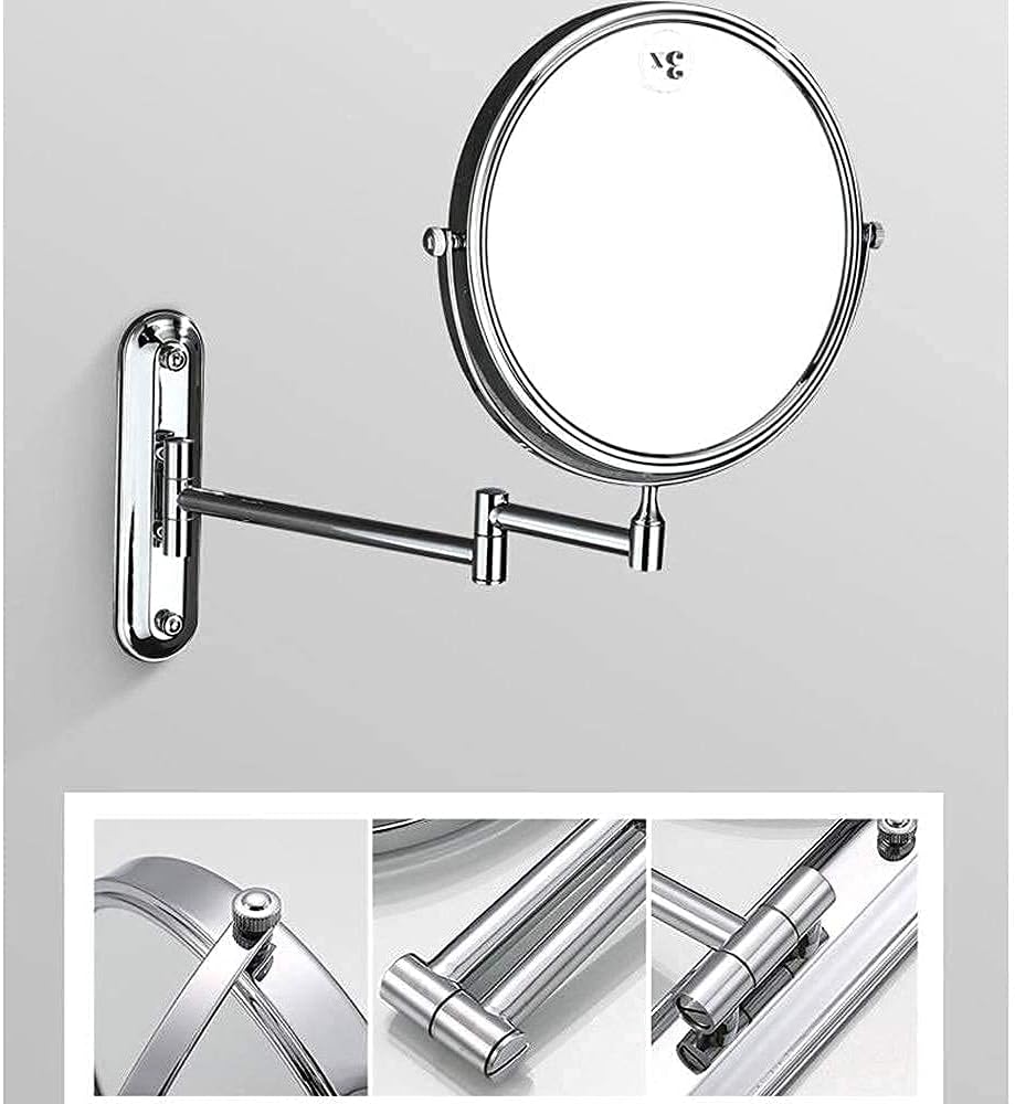 DEIHGE Folding Wall-Mounted Vanity Mirror Double-Sided Makeup Wardrobe