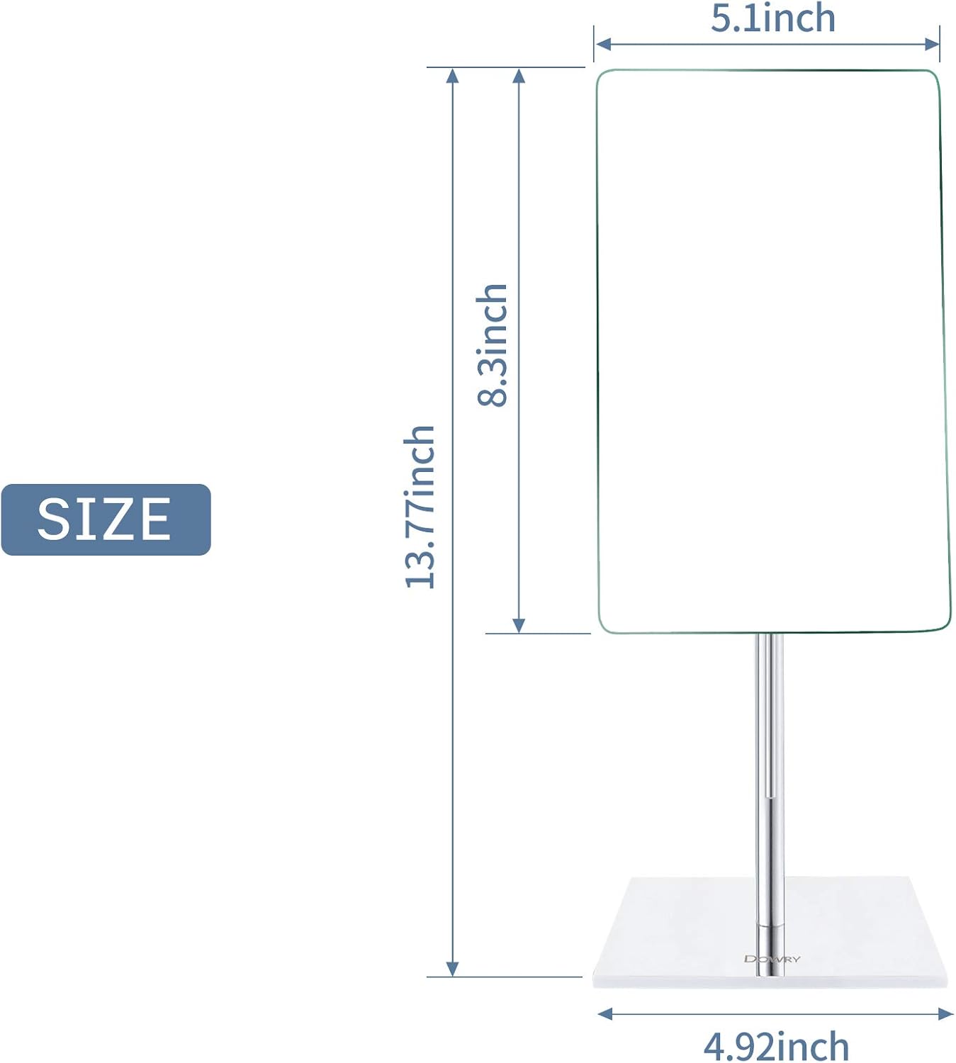 DOWRY High-Quality Adjustable 3x Makeup Mirror
