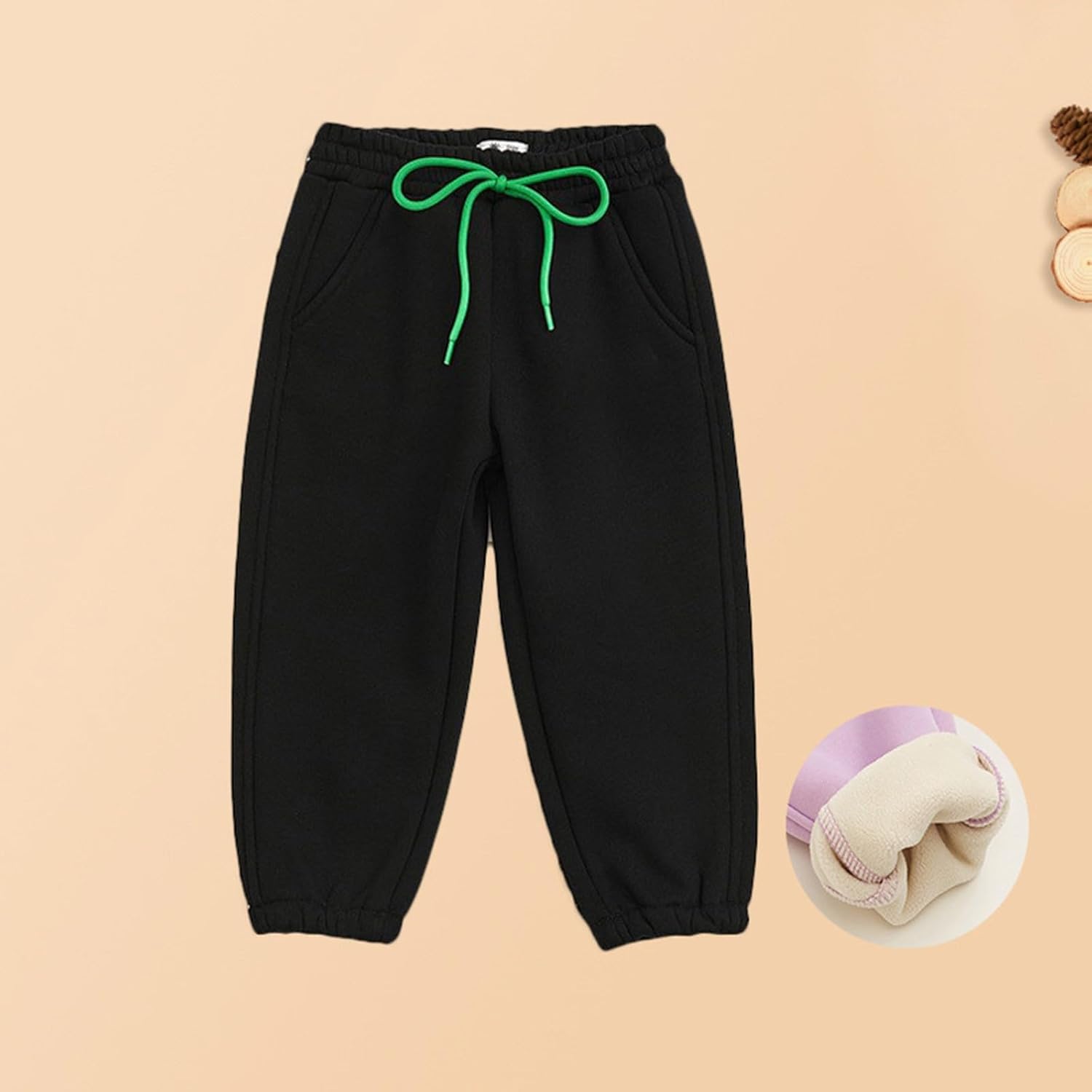 Soft Cotton Fleece sweatpants with adjustable waistband for Kids