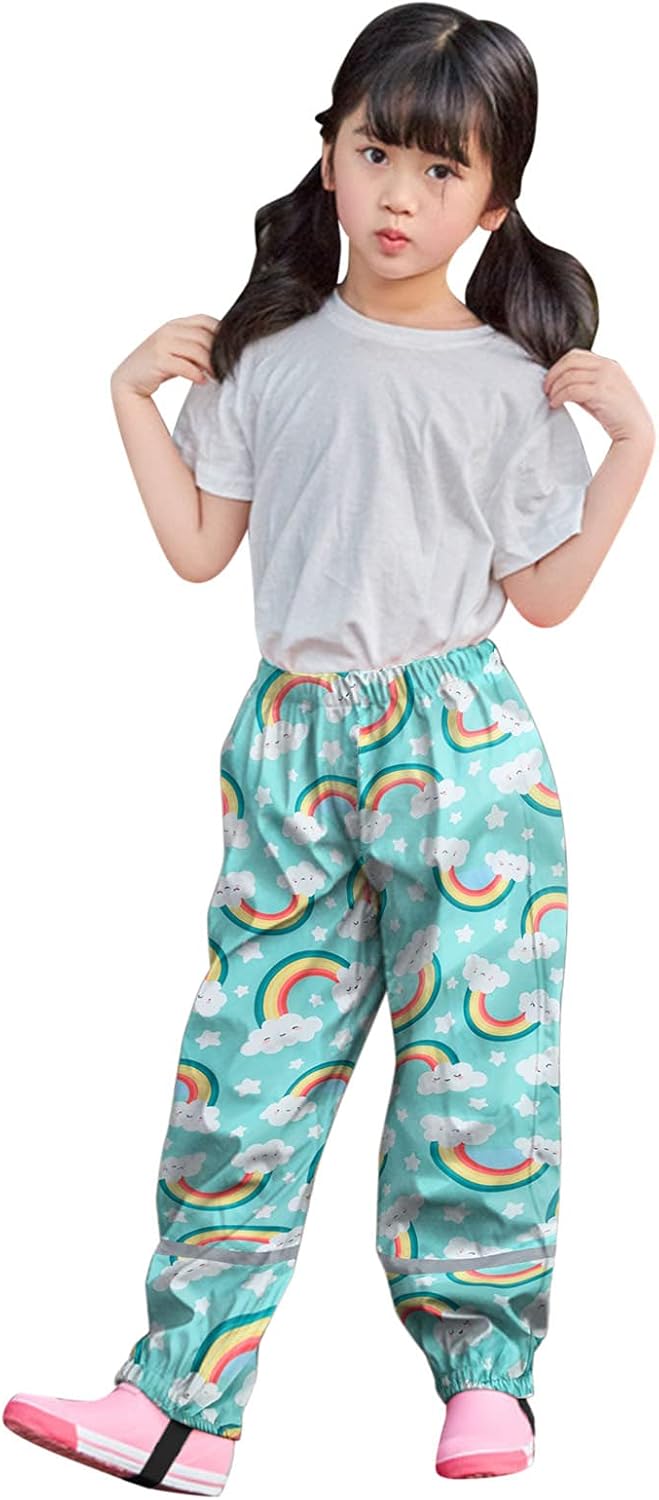 Waterproof Reflective Rain Pants for Kids Boys and Girls Muddy Outfits