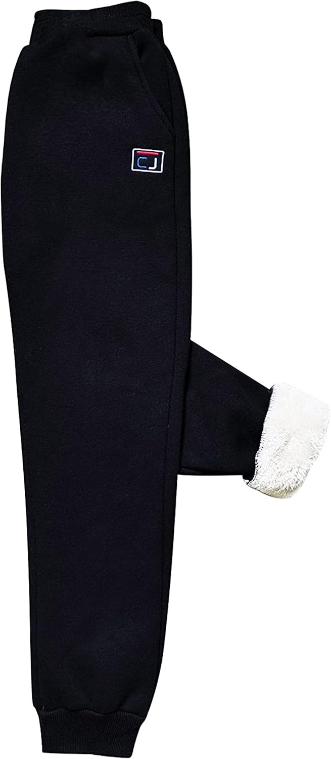 HangNiFang Boys Girls Fleece Lined Winter Jogger Pants