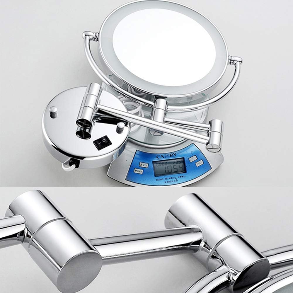 LCARY 9-Inch Wall-Mounted Makeup Mirror with LED Light 3X Magnification