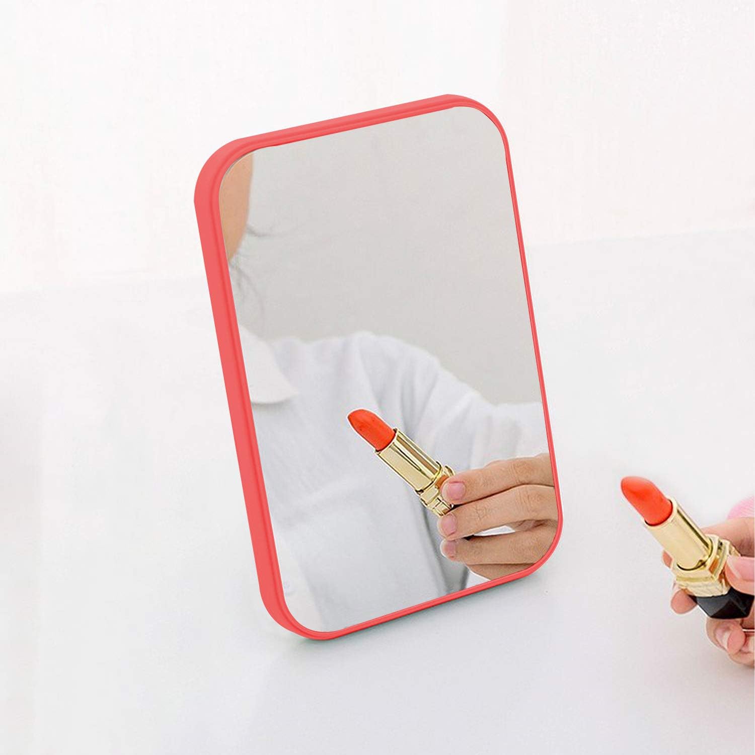 Coobbar Premium Square Makeup Mirror Adjustable Durable Space-Saving for Women