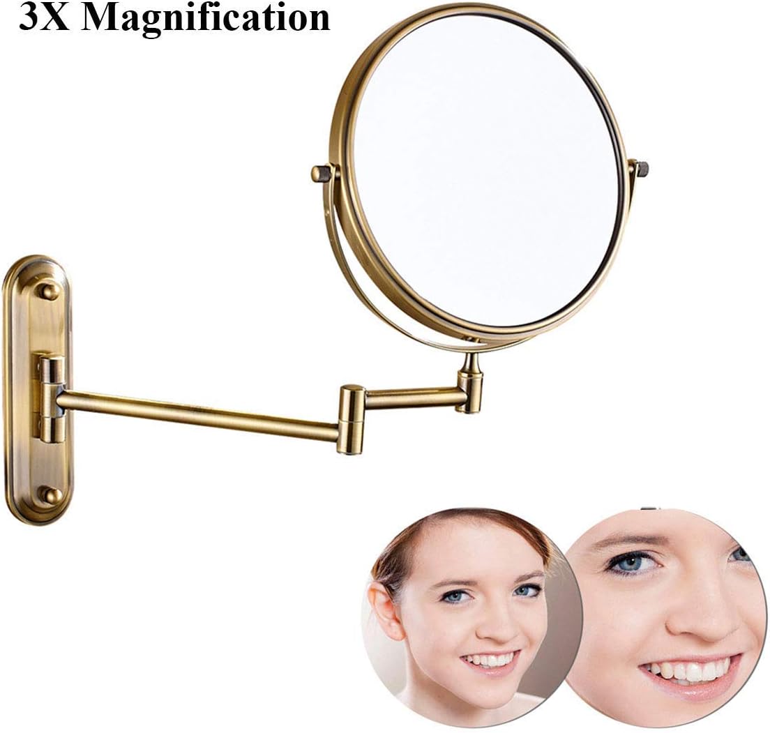 Wall-Mounted Vanity Mirror with 8 Wide 12 Extension Double-Sided