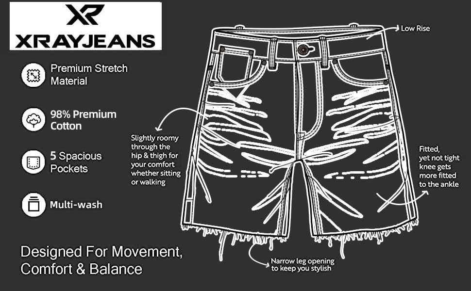 X RAY - Casual Ripped Biker Moto Denim Shorts for Toddler Boys