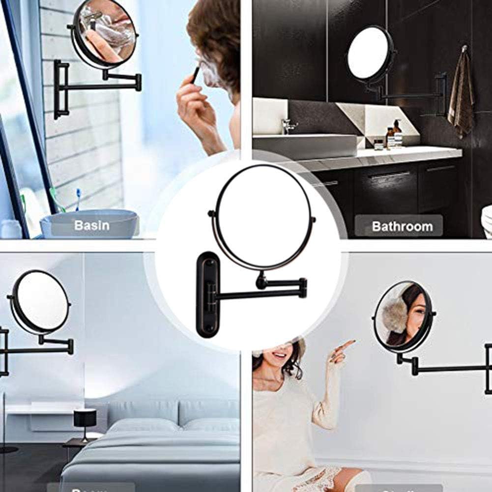 -wall mounted dual-sided makeup mirror