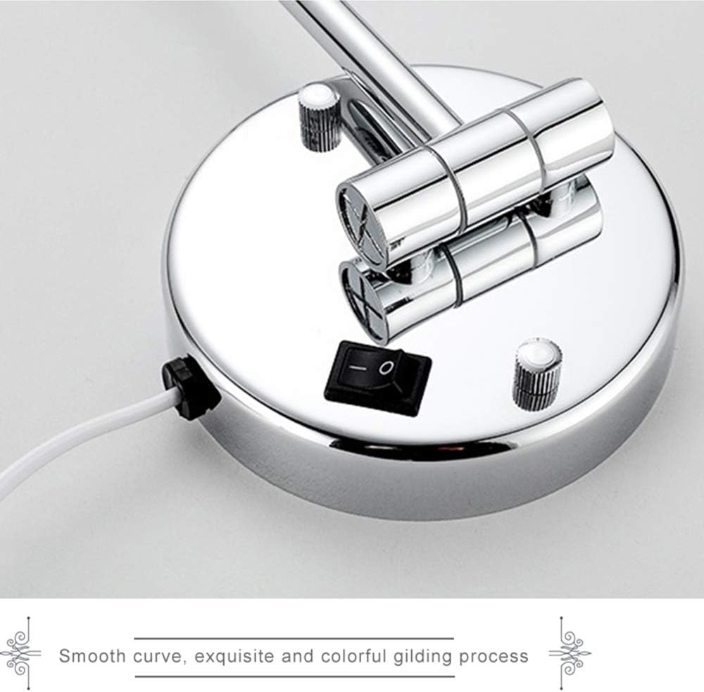 LCARY 9-Inch Wall-Mounted Makeup Mirror with LED Light 3X Magnification
