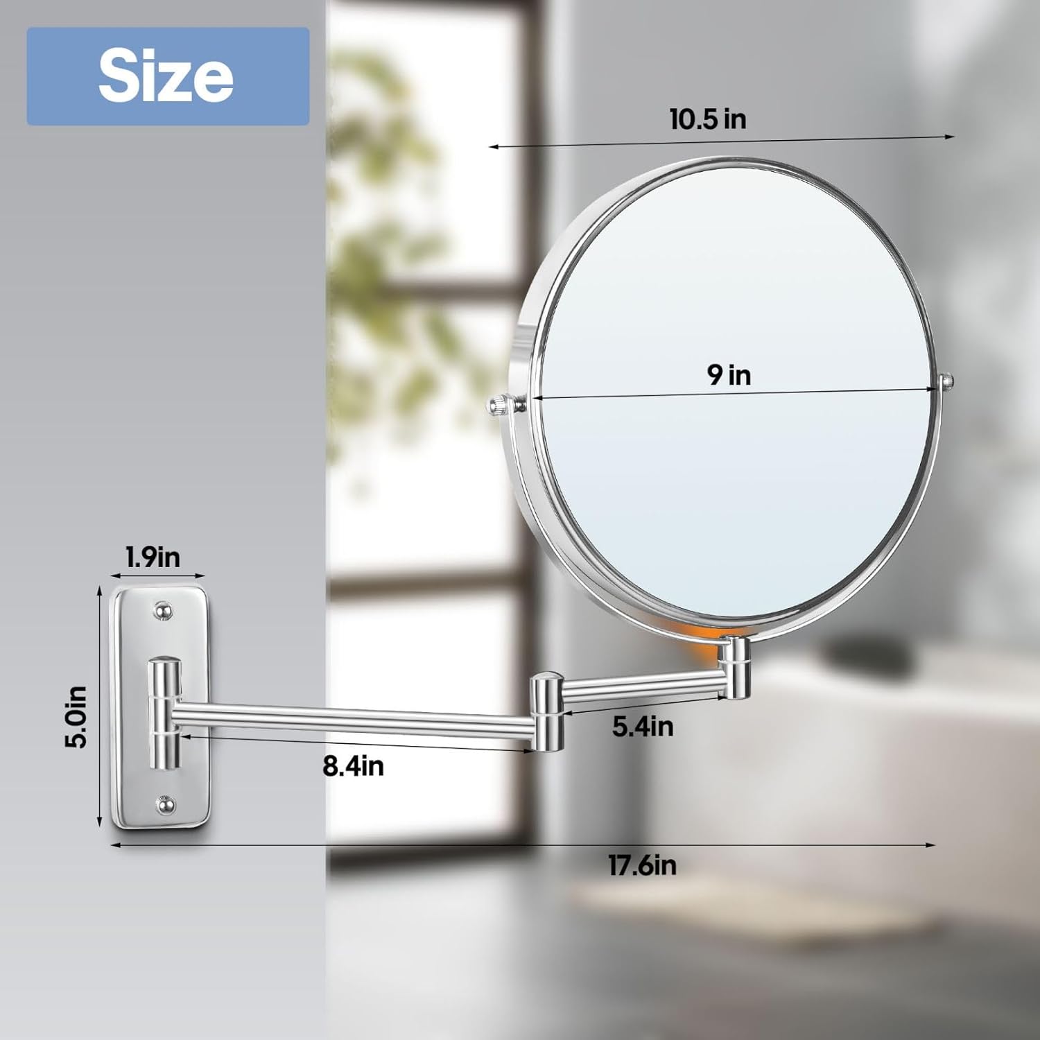 9-inch Wall-Mounted Magnifying Mirror