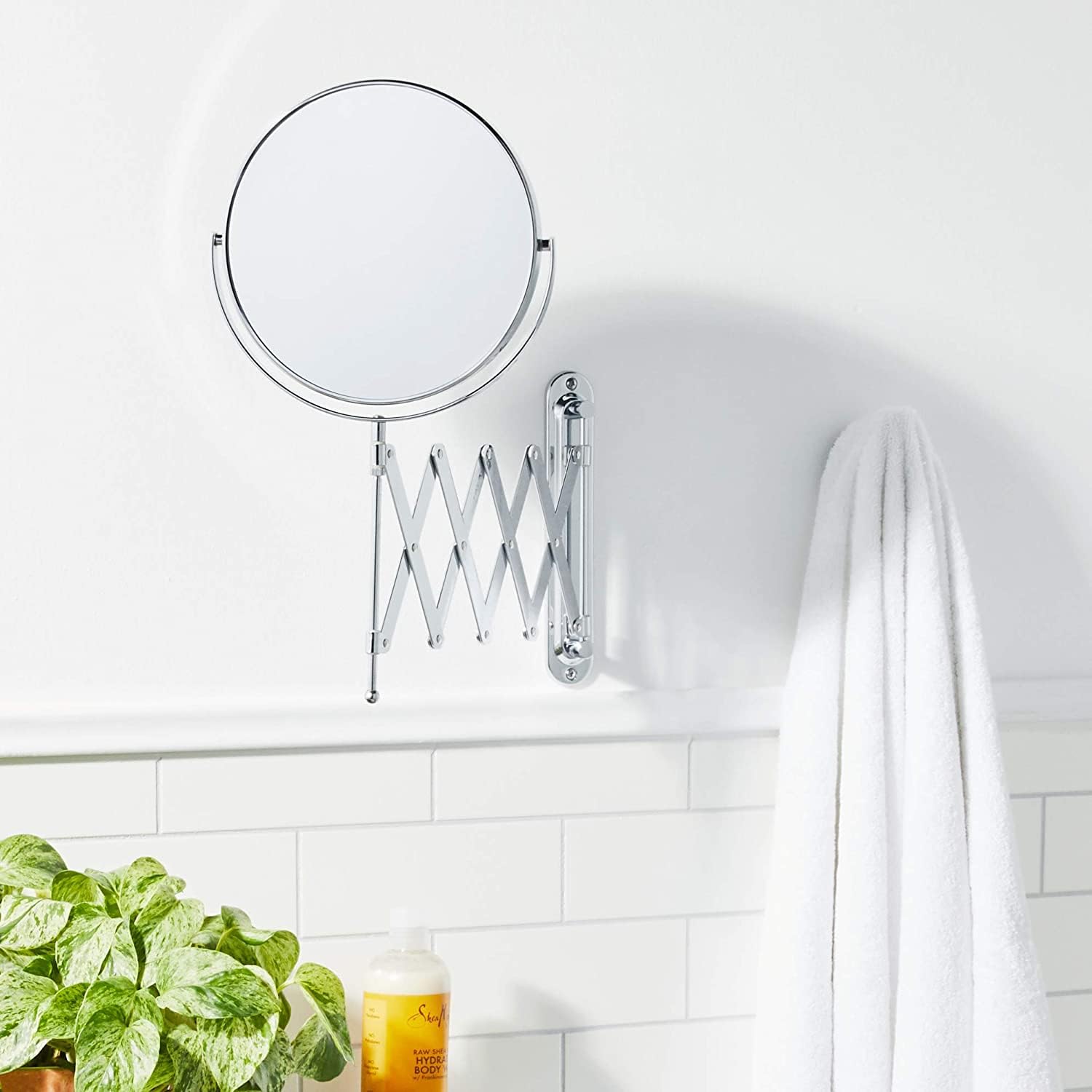 Space-saving Sleek Wall-Mounted Makeup Mirror