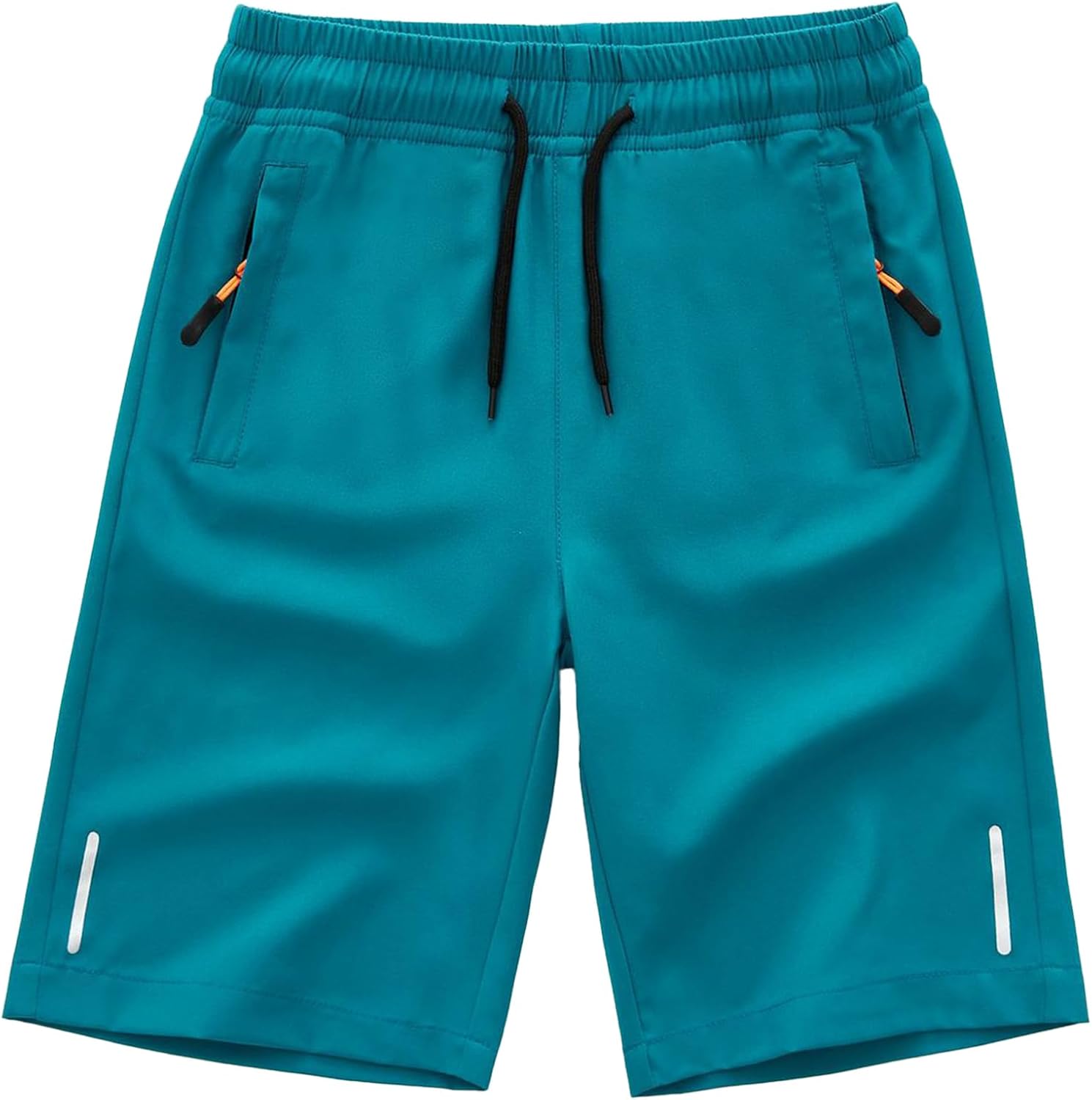 boys quick-dry athletic shorts set with zipper pockets and ajustable waistband