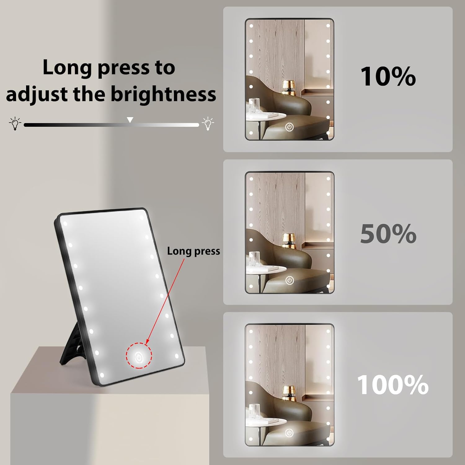 Schliersee Lighted Makeup Mirror with 16 LED Lights