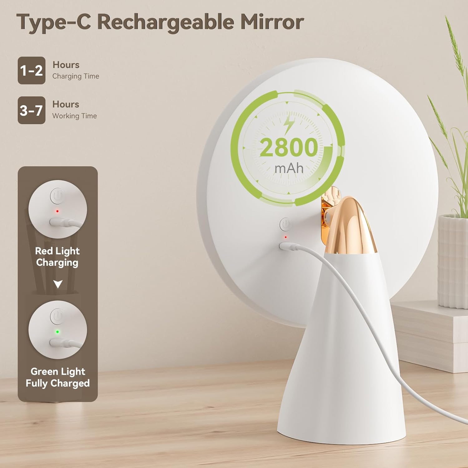 Lighted Makeup Mirror with Organizer