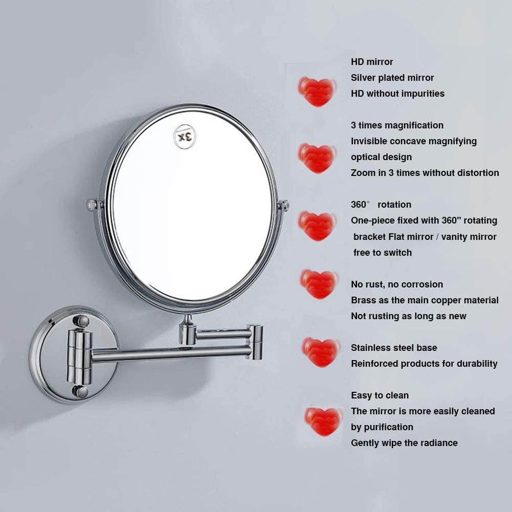 8-Inch Wall-Mounted Makeup Mirror