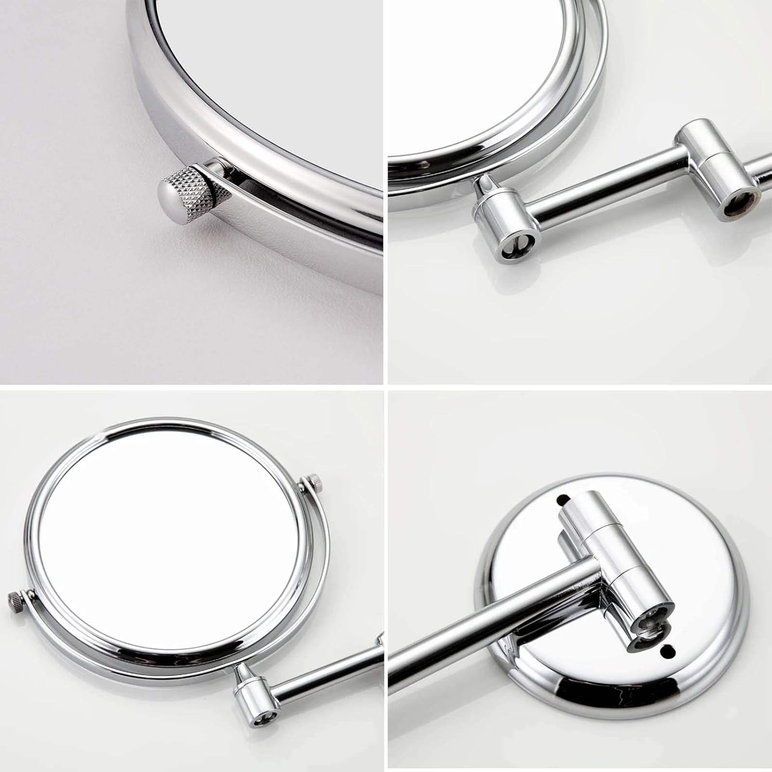 8 Inch Wall Mounted Mirror With Swivel Extendable Arm