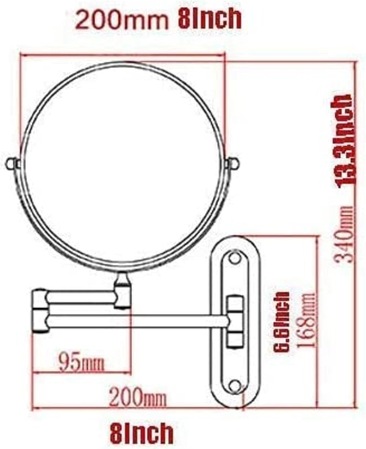Wall-Mounted 360-Degree Vanity Mirror
