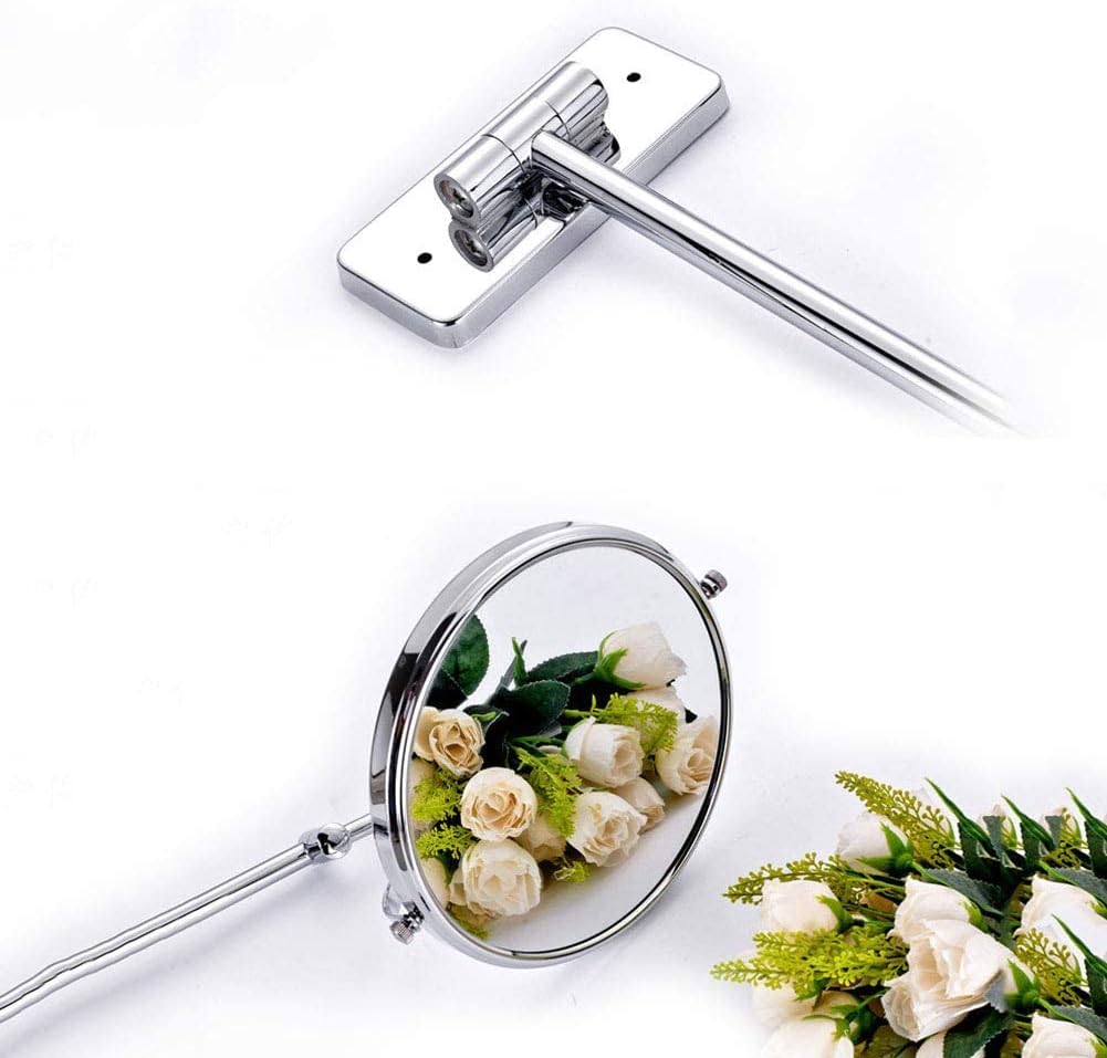 Wall-Mounted Makeup Mirror 10X Magnification Two-Sided Swivel Design