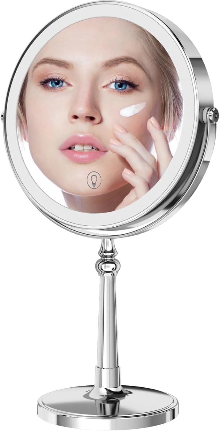 9 Inch Makeup Mirror With Lights And 10X Magnification