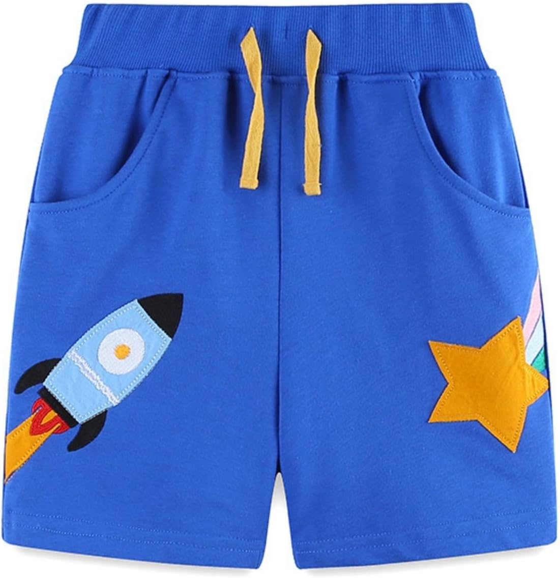 Summertime Cartoon Kids Boys Shorts with Pocket Durable Comfortable