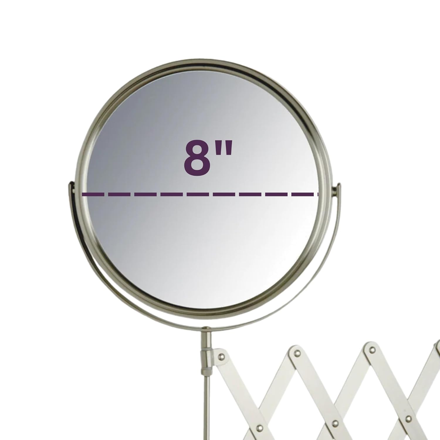 JERDON Two-Sided Wall-Mounted Makeup Mirror with 7X Magnification
