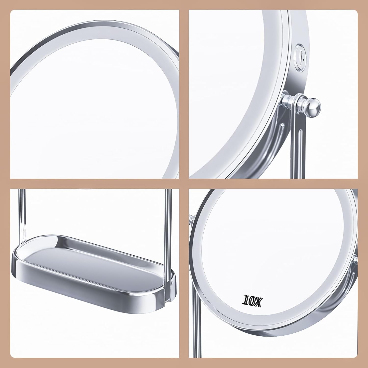 Decovesta Lighted Makeup Mirror with Lights Storage Tray