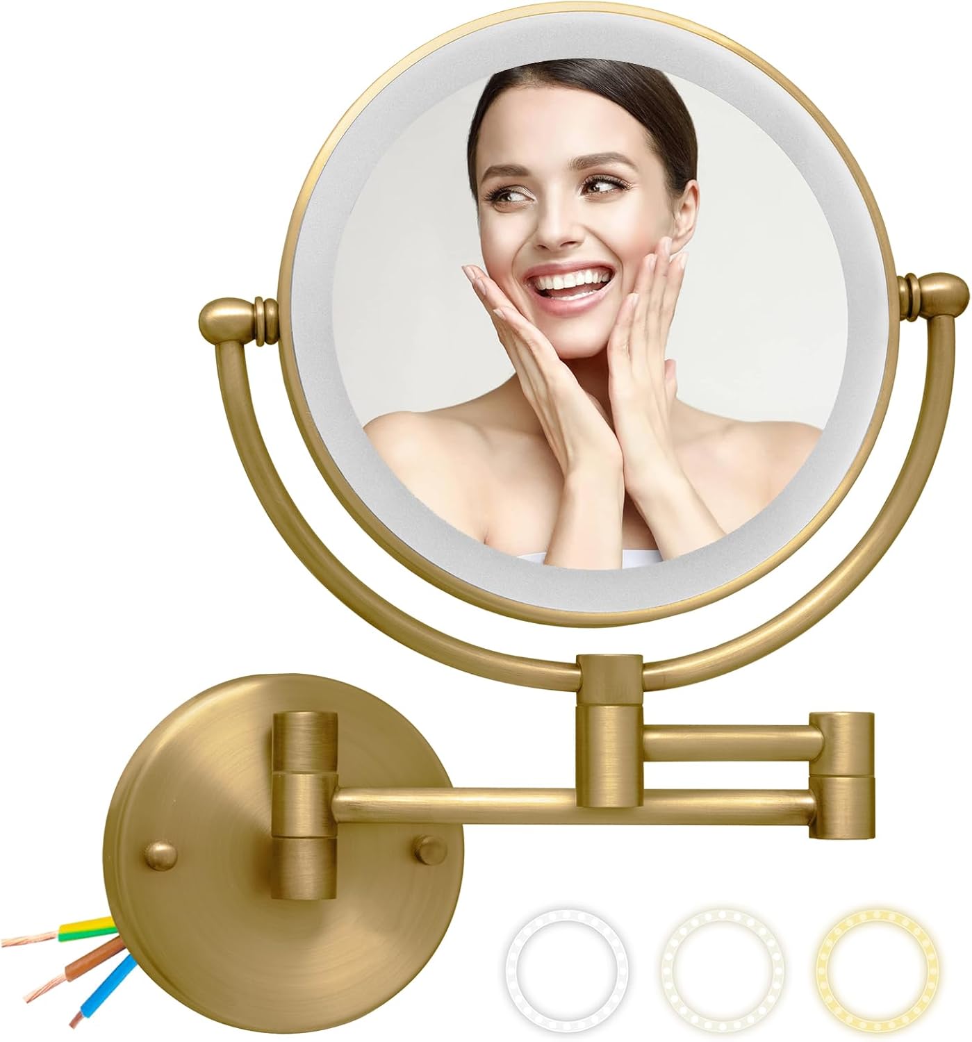 Wall-Mounted Makeup Mirror with 7W Light