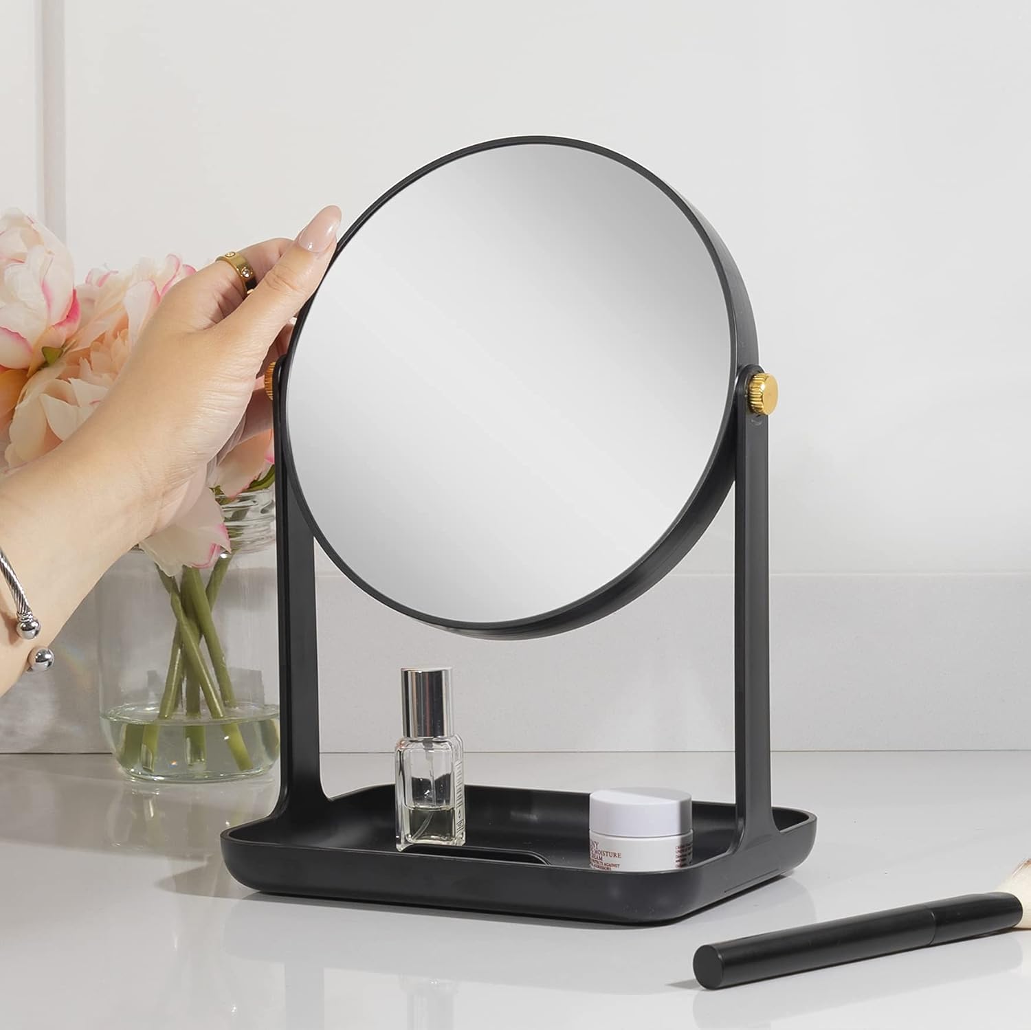 Zadro 7-inch Round Makeup Mirror with 5X 1X Magnifying Glass