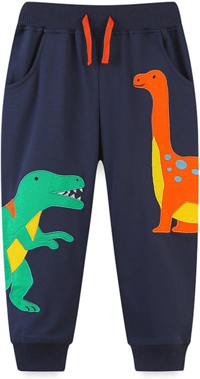 Cute Dinosaur Print Boys Sweatpants for Active Play