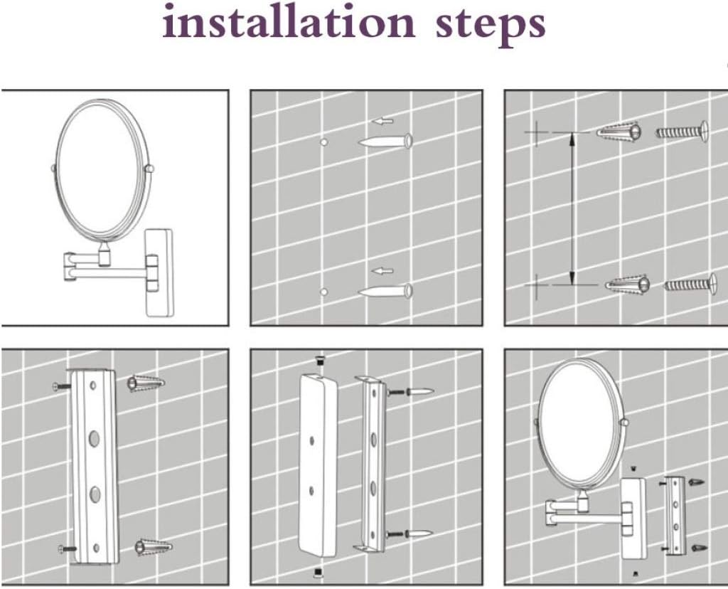 5X Magnifying Wall-Mounted Vanity Mirror Silver 8-inch