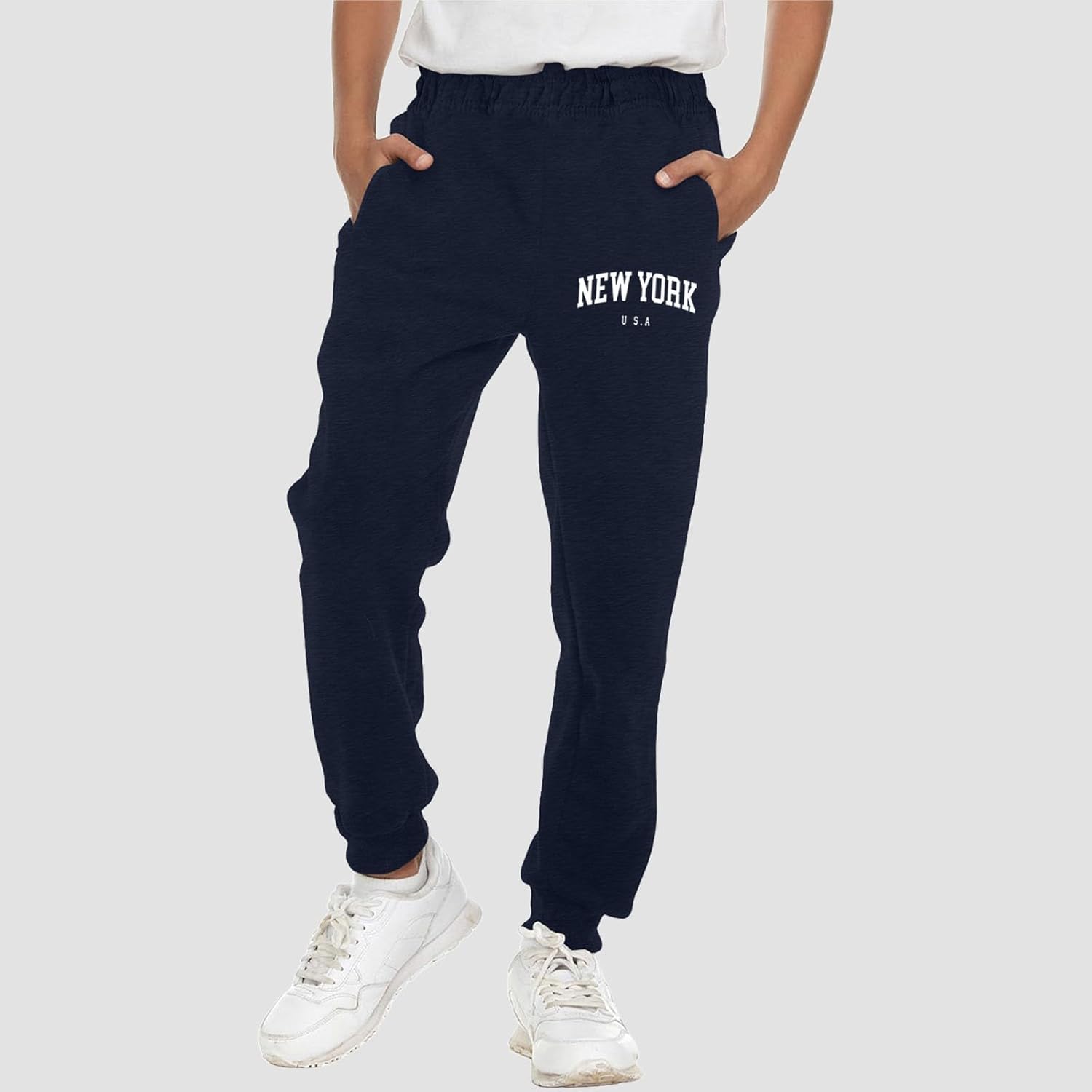 Soft Fleece Boys Jogger Pants with Pockets Drawstring