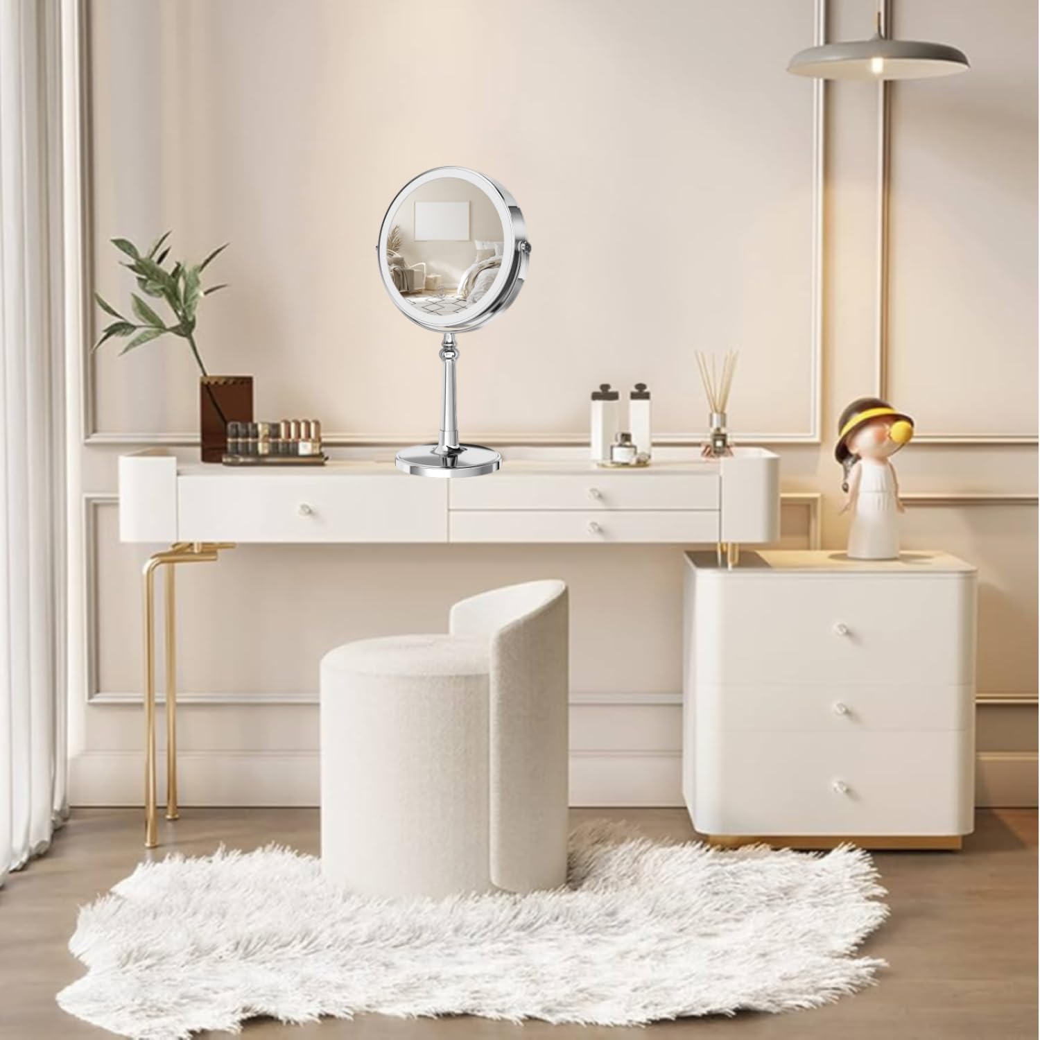 9 Inch Makeup Mirror With Lights And 10X Magnification