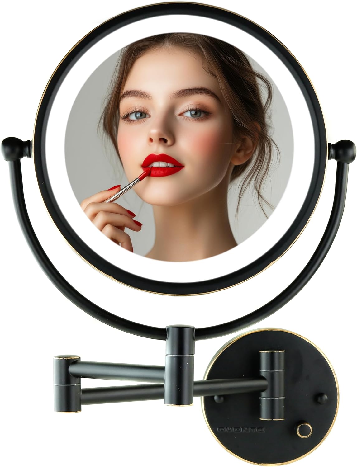 OVENTE 9 Inch Lighted Wall Mount Makeup Mirror