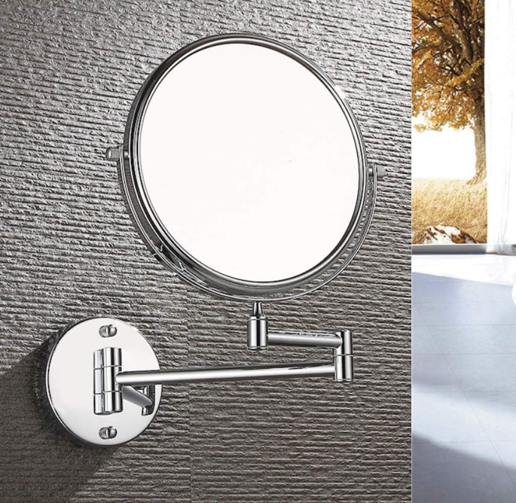5X Magnifying Wall-Mounted Vanity Mirror Silver 8-inch