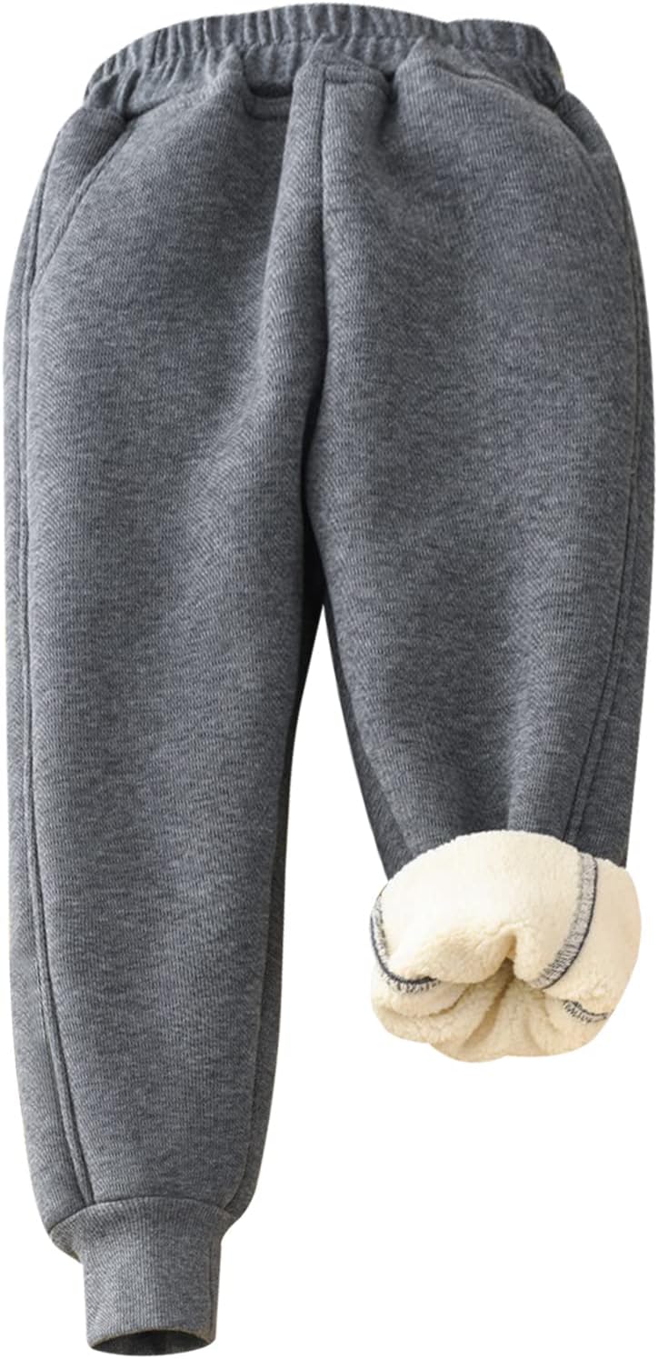 Gihuo Winter Sherpa-lined Sweatpants - Unisex Warm for Boys Girls