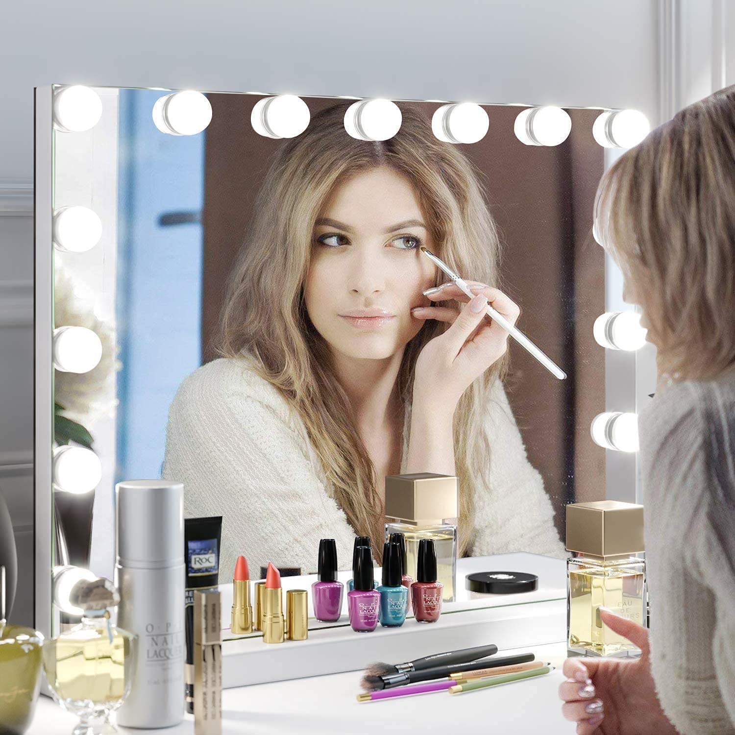Elegant Makeup Mirror with Built-in Lights