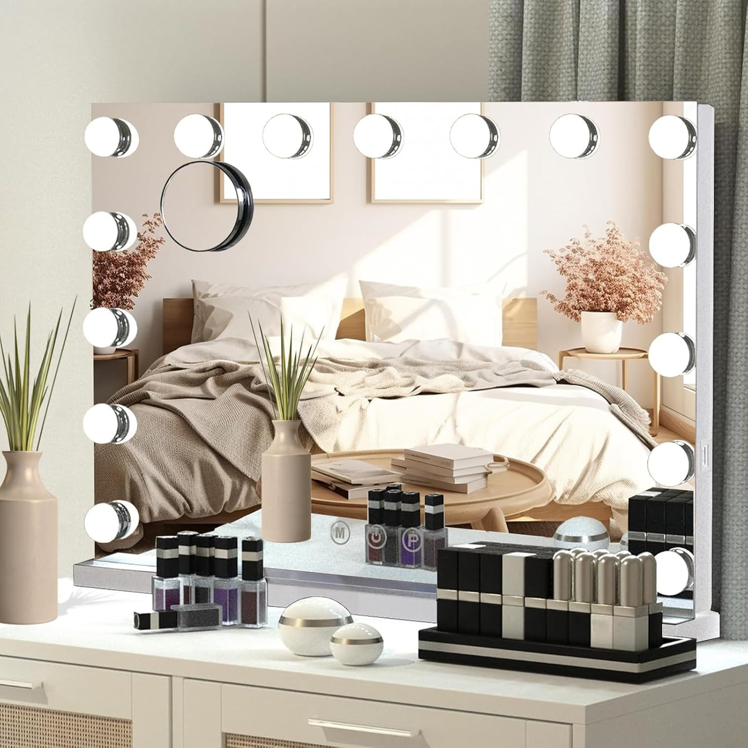 Elegantly Modern 10X Vanity Mirror