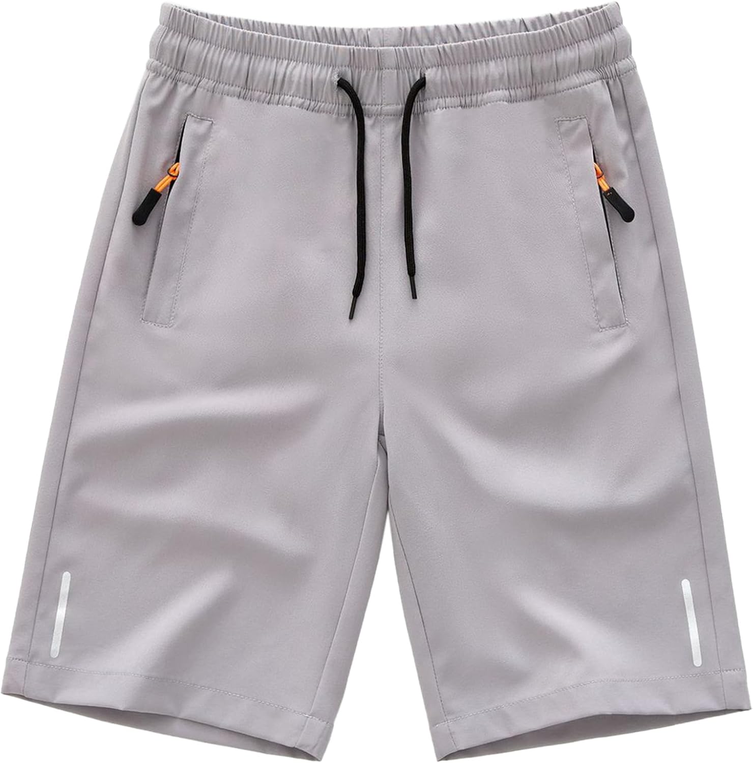 boys quick-dry athletic shorts set with zipper pockets and ajustable waistband