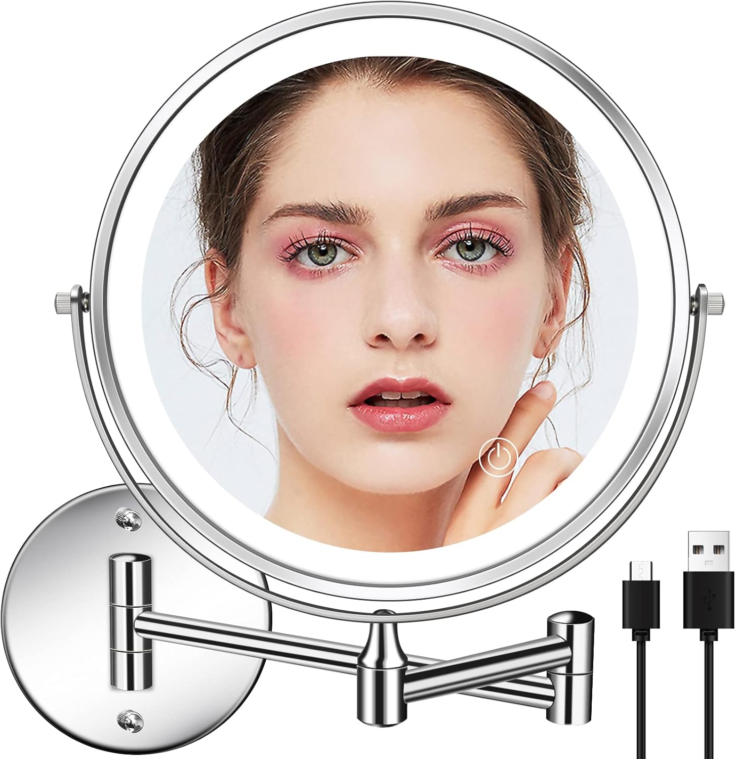 Elegant 8 Double-Sided Rechargeable Makeup Mirror