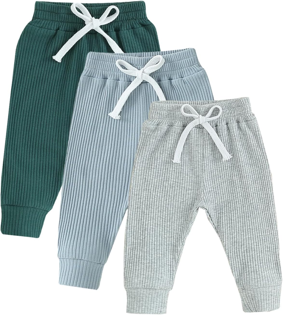 3-Pack Toddler Casual Stretch Bottom Pants for Boys Girls