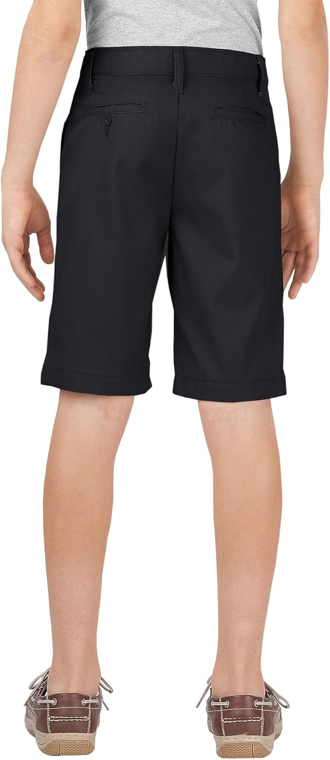 Dickies Khaki Boys Slim Fit Stretch Flat Front abd abs short