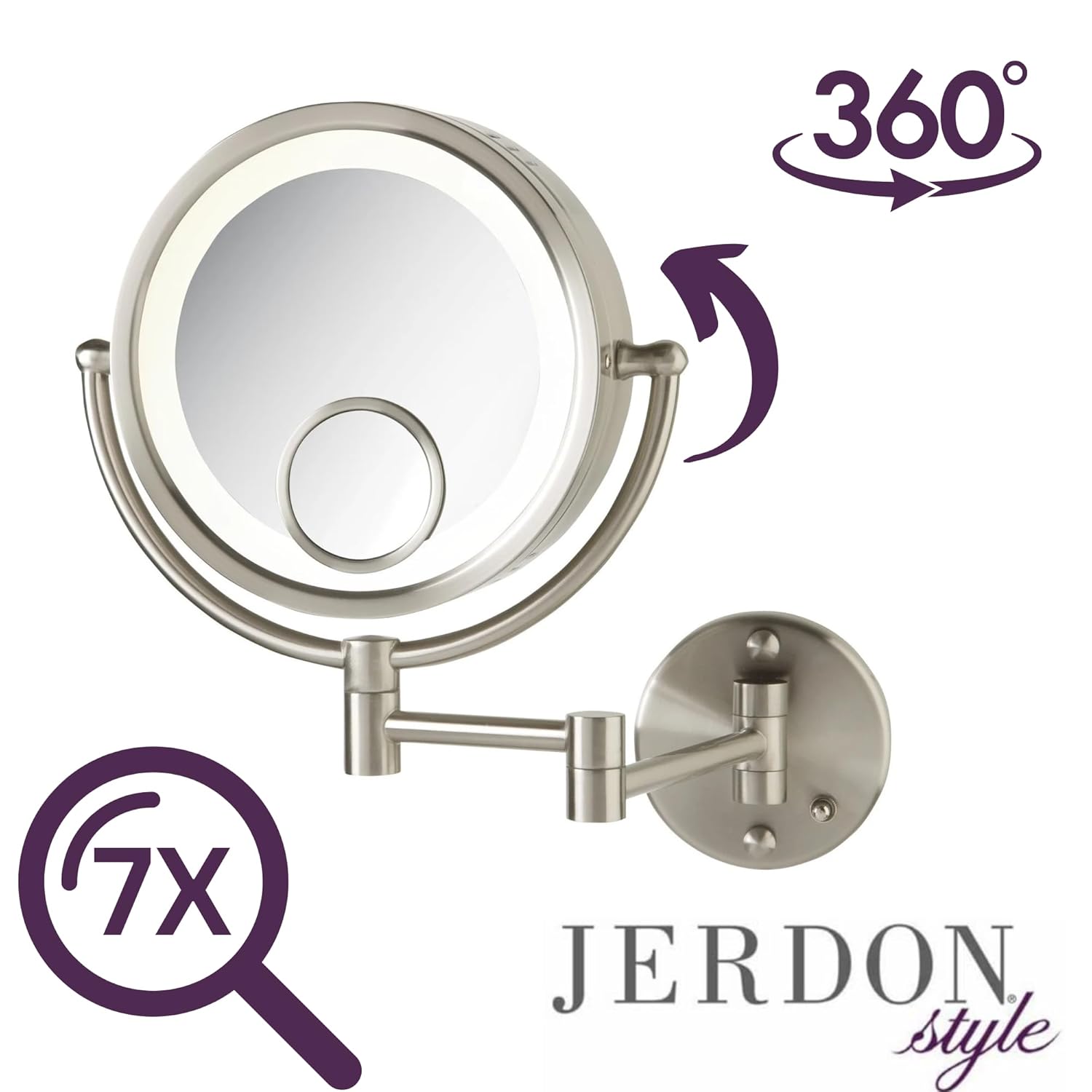Wall-mounted Making Mirror with 7X 15X